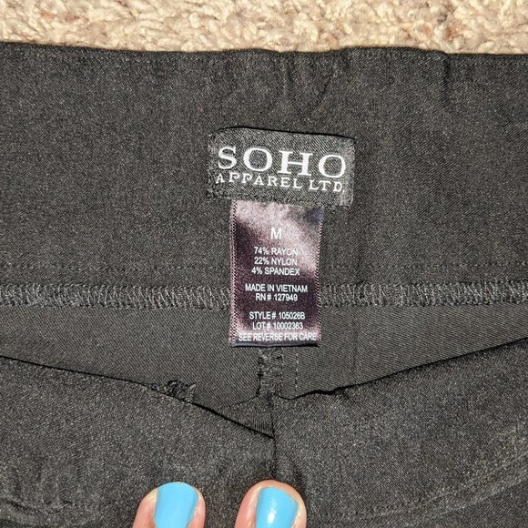 Soho Apparel Mid Rise Straight Leg Pull on Pant Stretch - Picture 3 of 5
